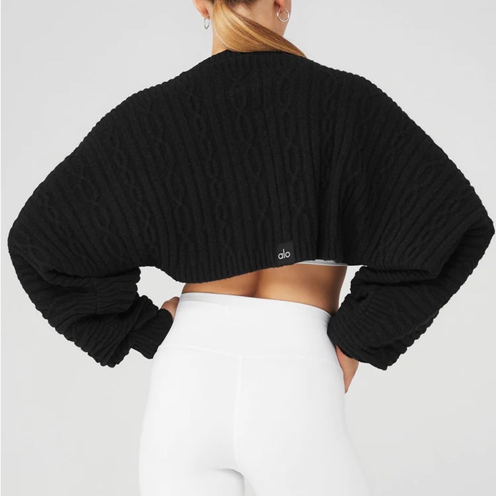 ISO: ALO Yoga Cable Knit Shawl in Black